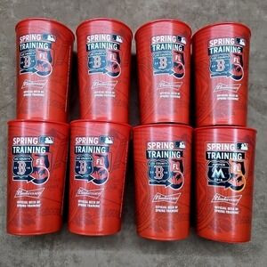 Budweiser Spring Training Cups Lot 8 Red Sox Marlins 2016 Baseball Beer Souvenir